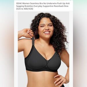Women's Seamless No Underwire Black Convertible / Racerback Bra